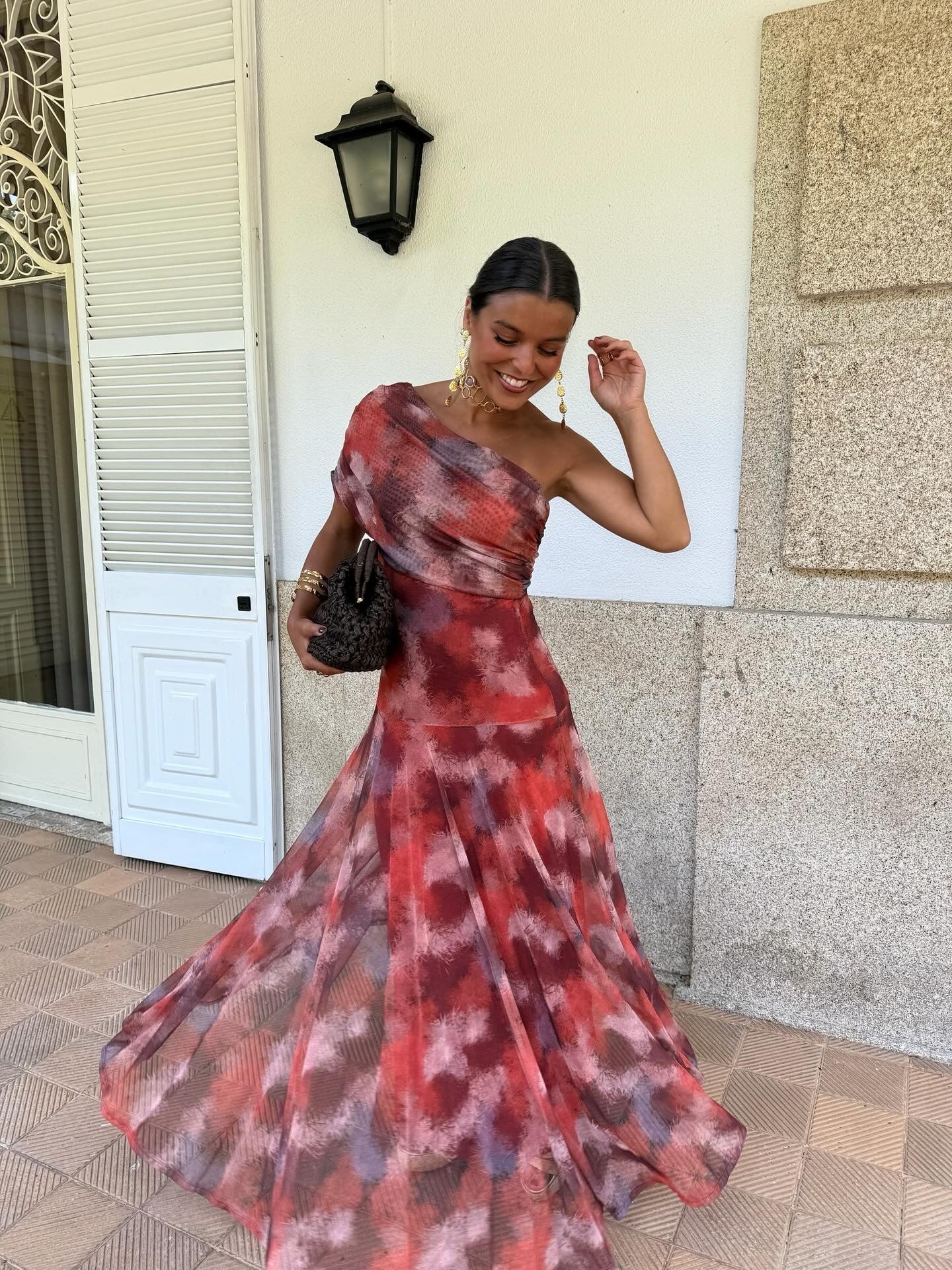 Vestido Toledo Estampado en Rojo