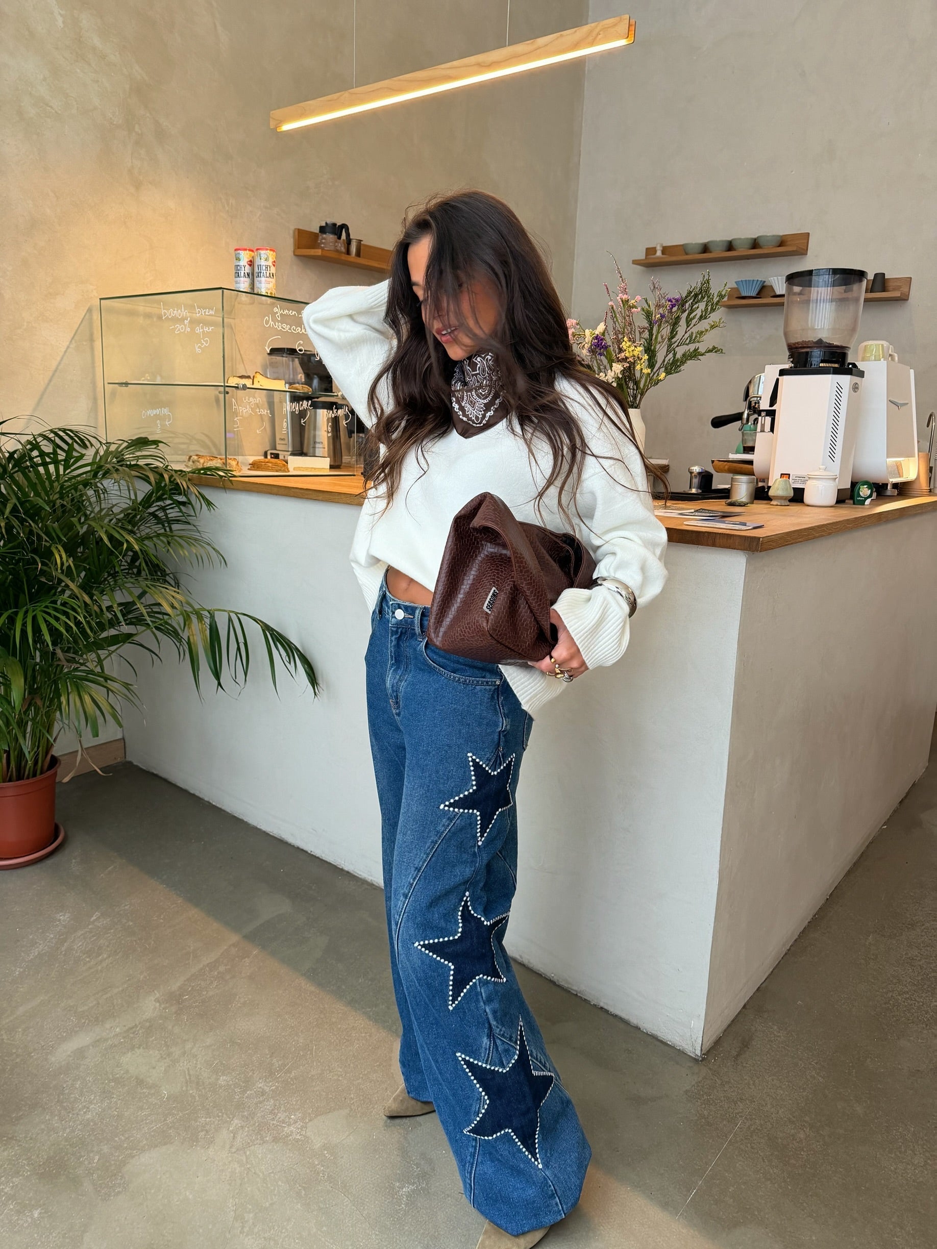Vaqueros Denim Azul Oscuro con Estrellas