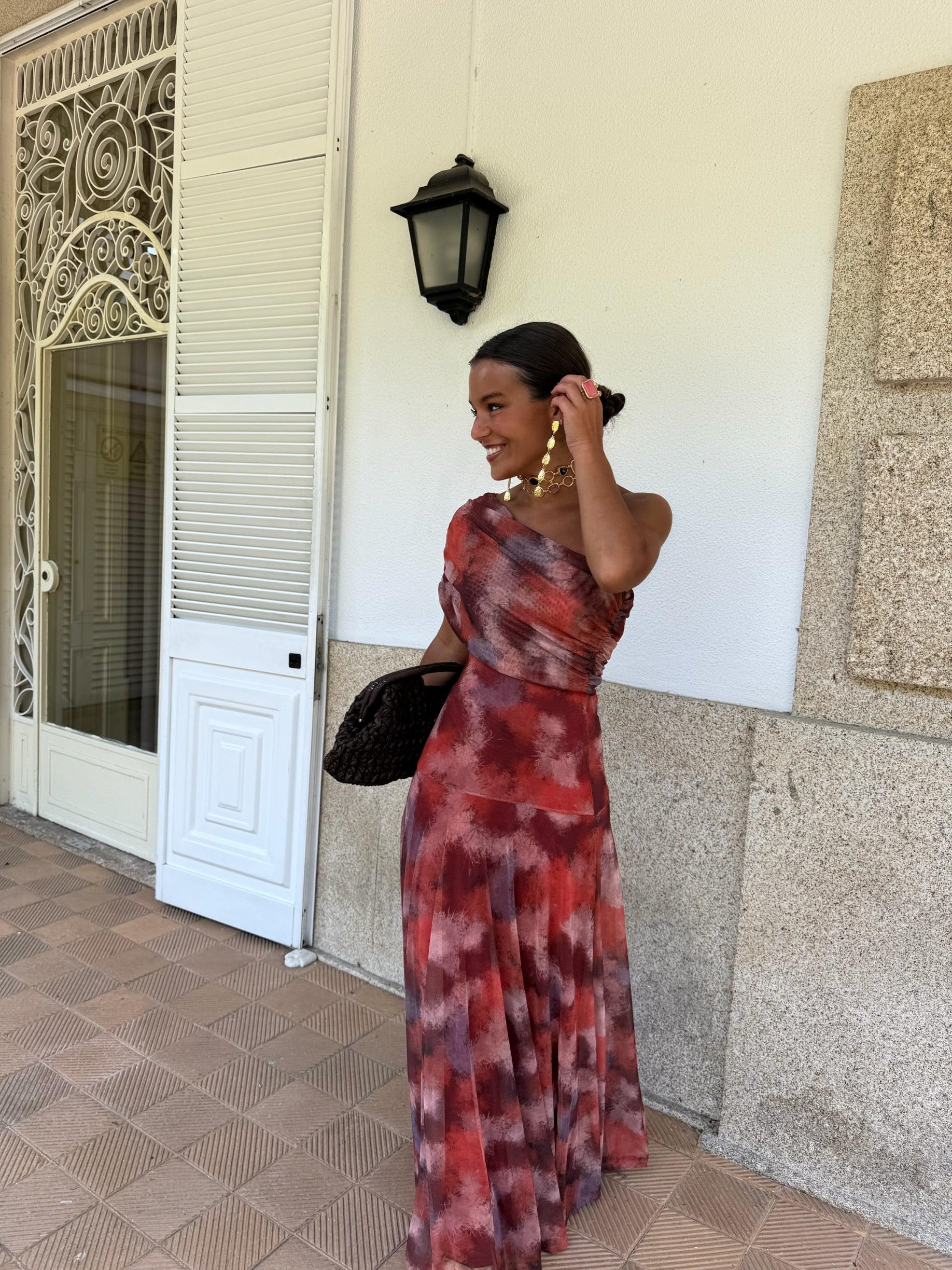 Vestido Toledo Estampado en Rojo