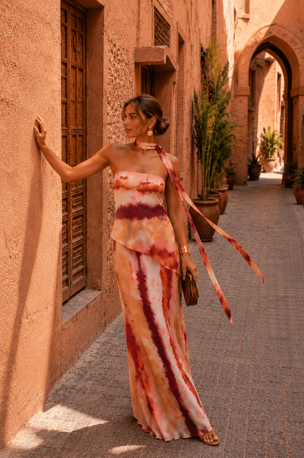 Pilar™ | Vestido largo estampado sin tirantes
